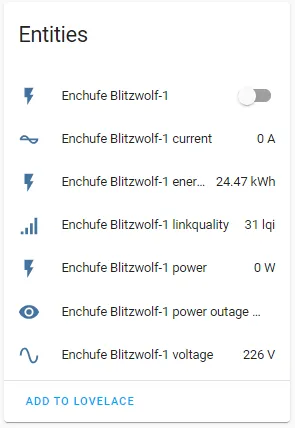 Enchufe inteligente en Home Assistant