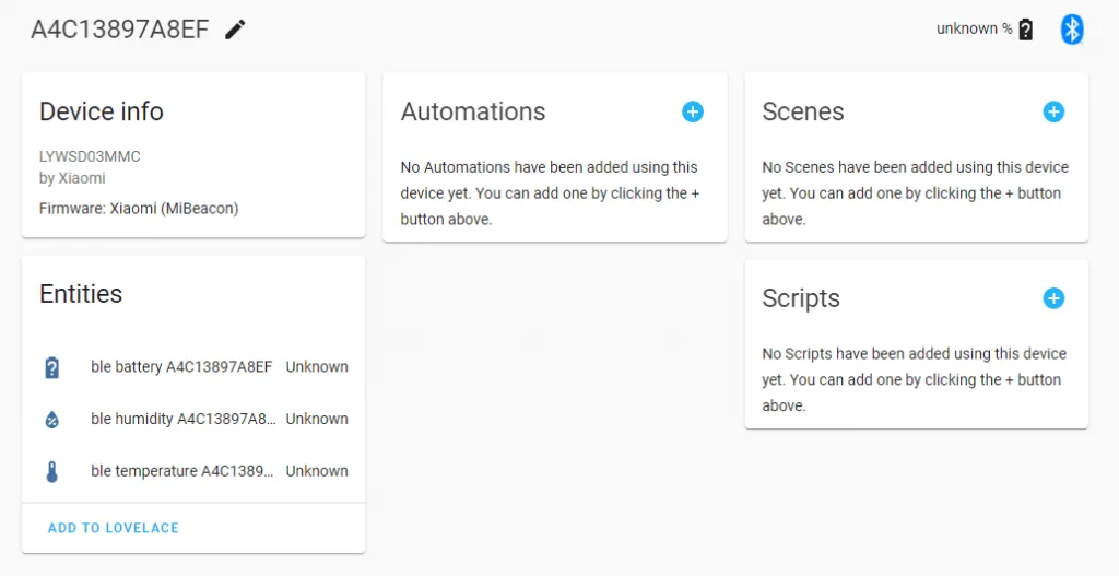 Lovelace. Temperatura y humedad en Home Assistant