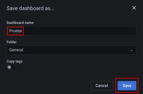 Panel en Grafana